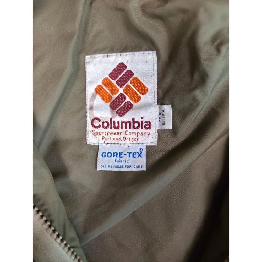 Vintage Columbia Jacket Mens L Brown Duck Camo waterproof thinsulate Made in USA